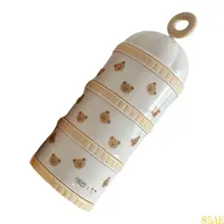 Portable Baby Formula and Snacks Storage Container - Dry Food Dispenser and Organizer for Outdoor Use (Little bear)