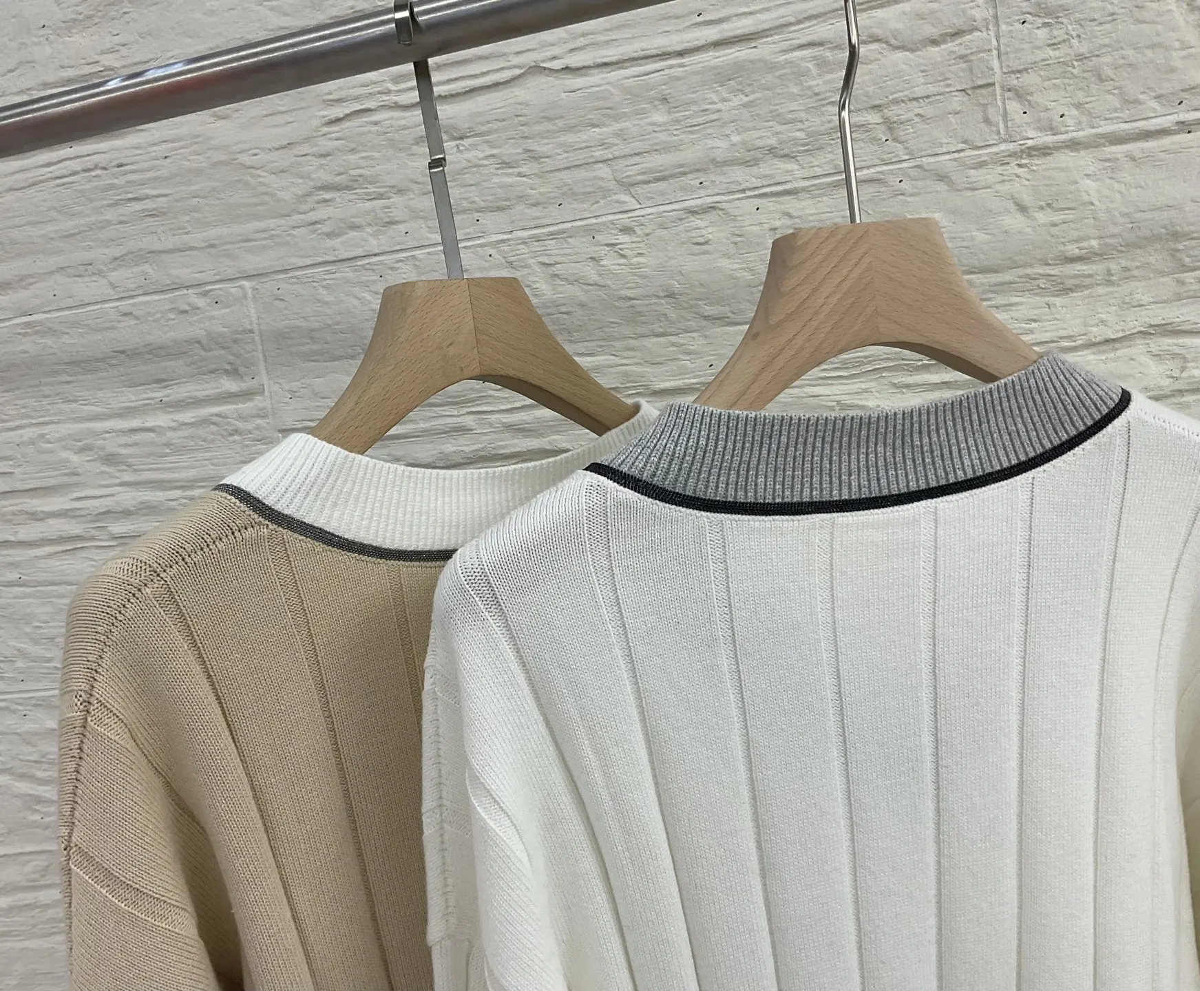 V-Neck Cotton Knitted Sweater Women's Long-Sleeved Top 5