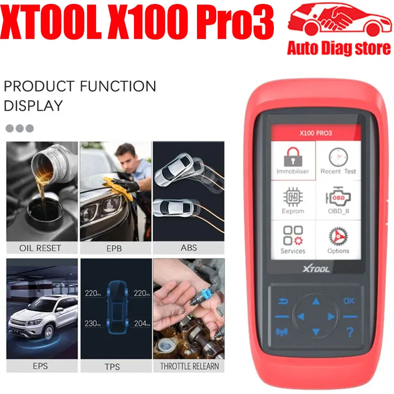 

XTOOL X100 Pro3 Professional Key Programmer Car Diagnostics Tools Code Reader 7 Service Lifetime Free Update With EEPROM Adapter