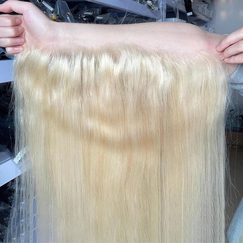 Honey Blonde #613 Color 13x4 Lace Frontal Closure Straight Human Hair Transparent Lace Brazilian Virgin Hair Pre-Plucked