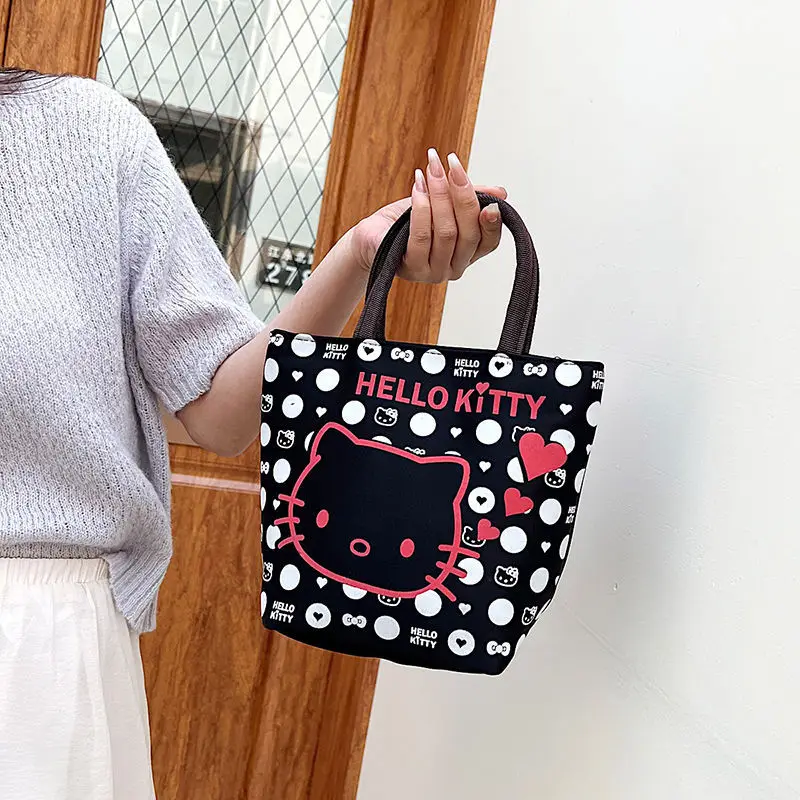 

Women's Bag Cartoon Cute Hellos Kittys Tote Bag Heavy Canvas Bento Bag Kittys Printed Girl's Shopping Bags Student Gifts