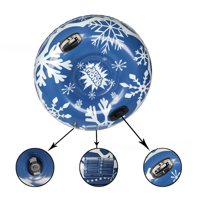 Inflatable Ski Ring PVC Sledding Tube Thicken Snow Tubing Winter Snow Tube With Handle Kids Racer Christmas Skii Sled Board