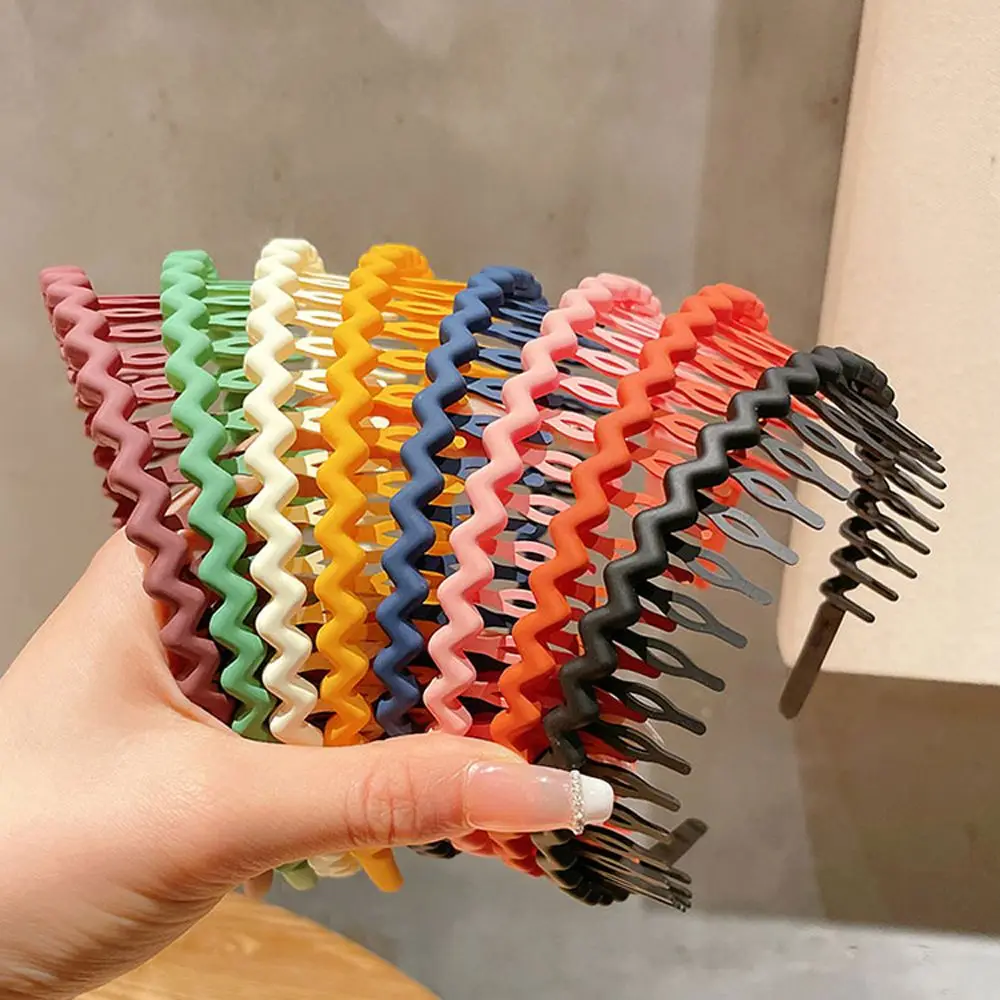 

Simple Elegant Wave Wash Face with Tooth Plastic Headdress Korean Style Hair Hoop Girls Headband Children's Hair Hoop