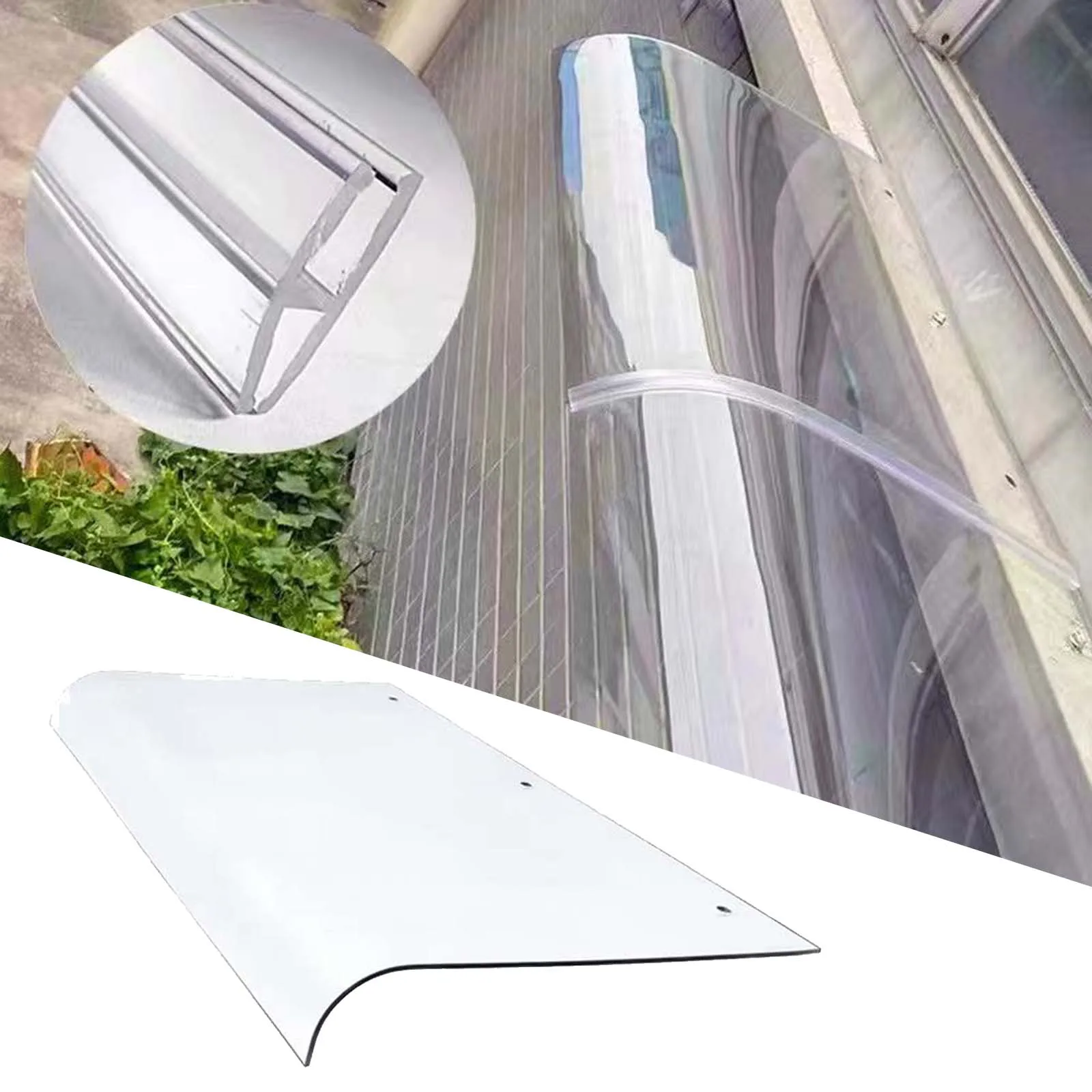 Window Awning Window Canopy Door Awning Shade Transparent Porch Awning Durable Wall Mounted with Screws Sturdy Outdoor Garden PC Door Canopy
