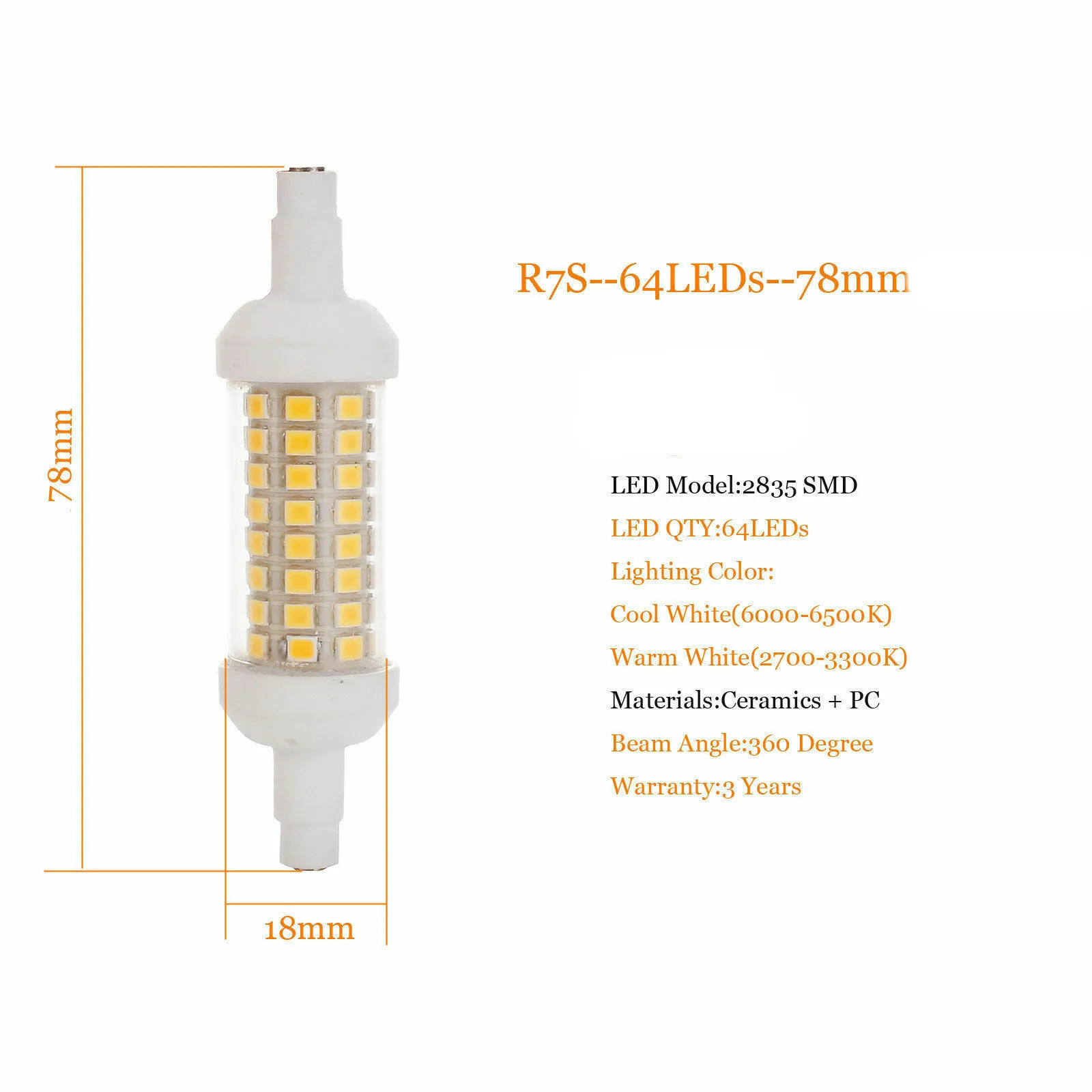 รูปสินค้า หลอดไฟ LED SMD 2835 ประหยัดพลังงาน 10W 15W 20W ขนาด 78/118/135 มม.
