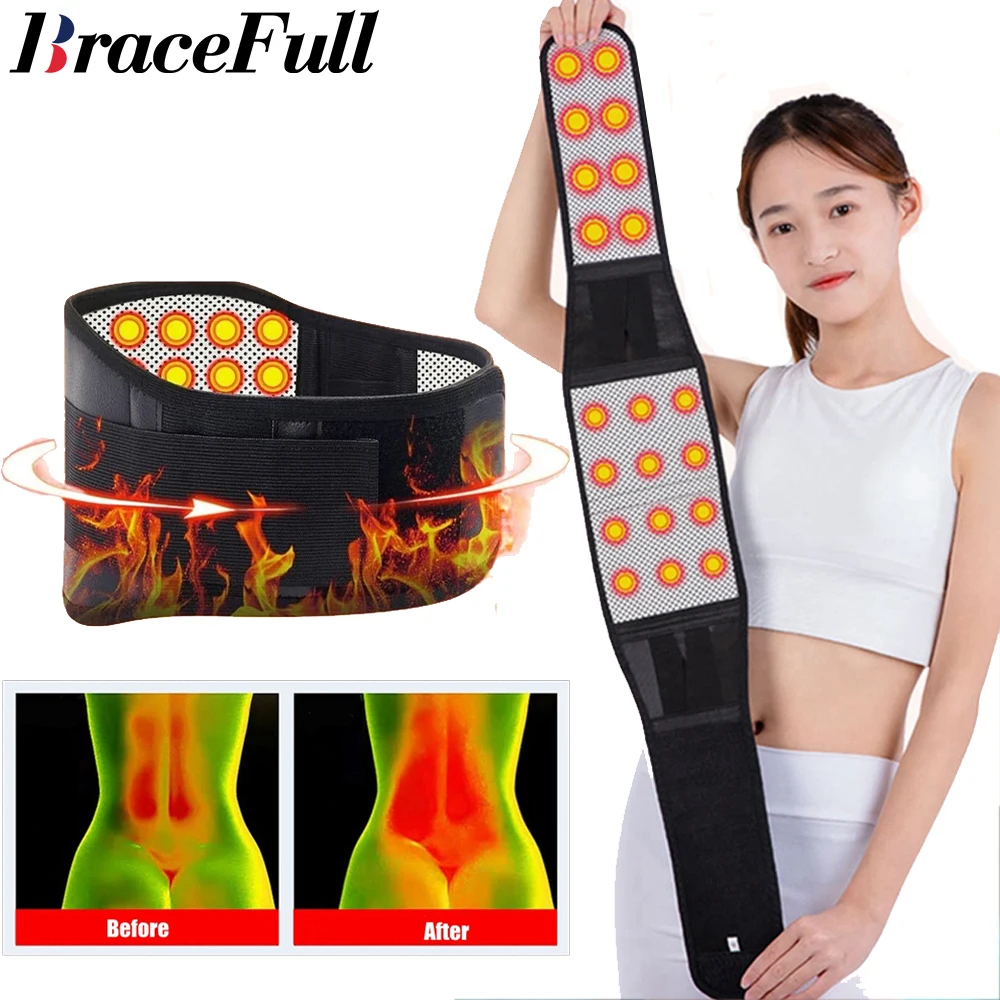 Back Brace Lumbar Support Belt Waist Support Belt Back Support Belt Adjustable Waist Tourmaline Self heating Magnetic Therapy Back Waist Support Belt Lumbar Brace Massage Band Health Care