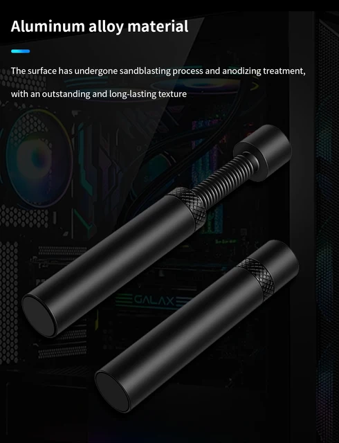 Supporto Scheda Grafica In Alluminio - Regolabile 50-80mm, Bianco, Per PC Gaming - Foto 3