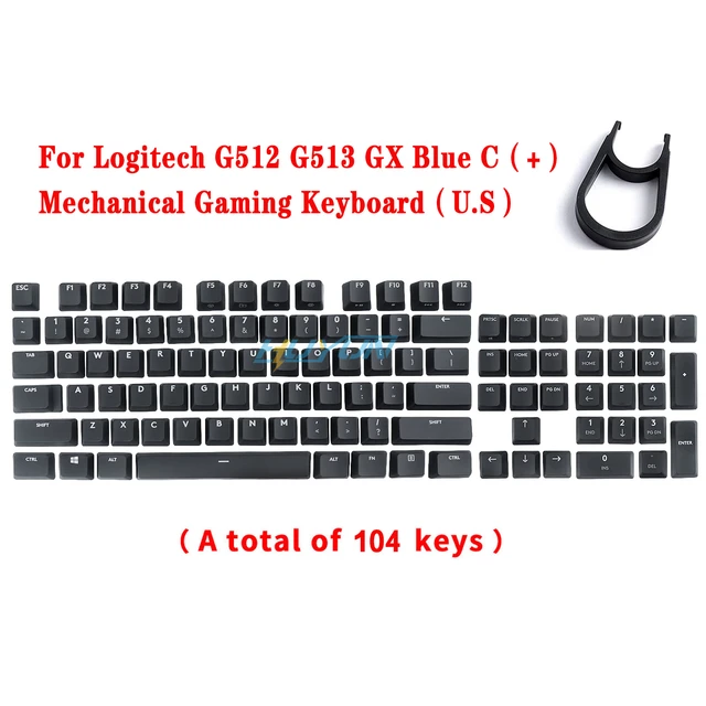 NEW Replacement keycaps for Logitech G512 CARBON GX Blue Cherry Mechanical  Keyboard