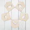 Bunting Banner Nordic Style DIY Dinosaur-shaped Hole Cute Decorative Wood Slices Holiday Party Banner Home Decoration  2