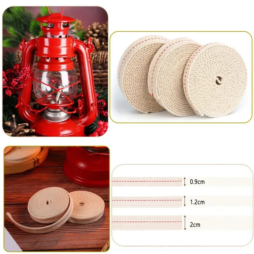 1Meter Kerosene Lamp Wick Braided Cotton Flat Oil Lanterns Wicks Alcohol Wick Lamp Wicks Burner For Glass Oil Lamps Accessorie