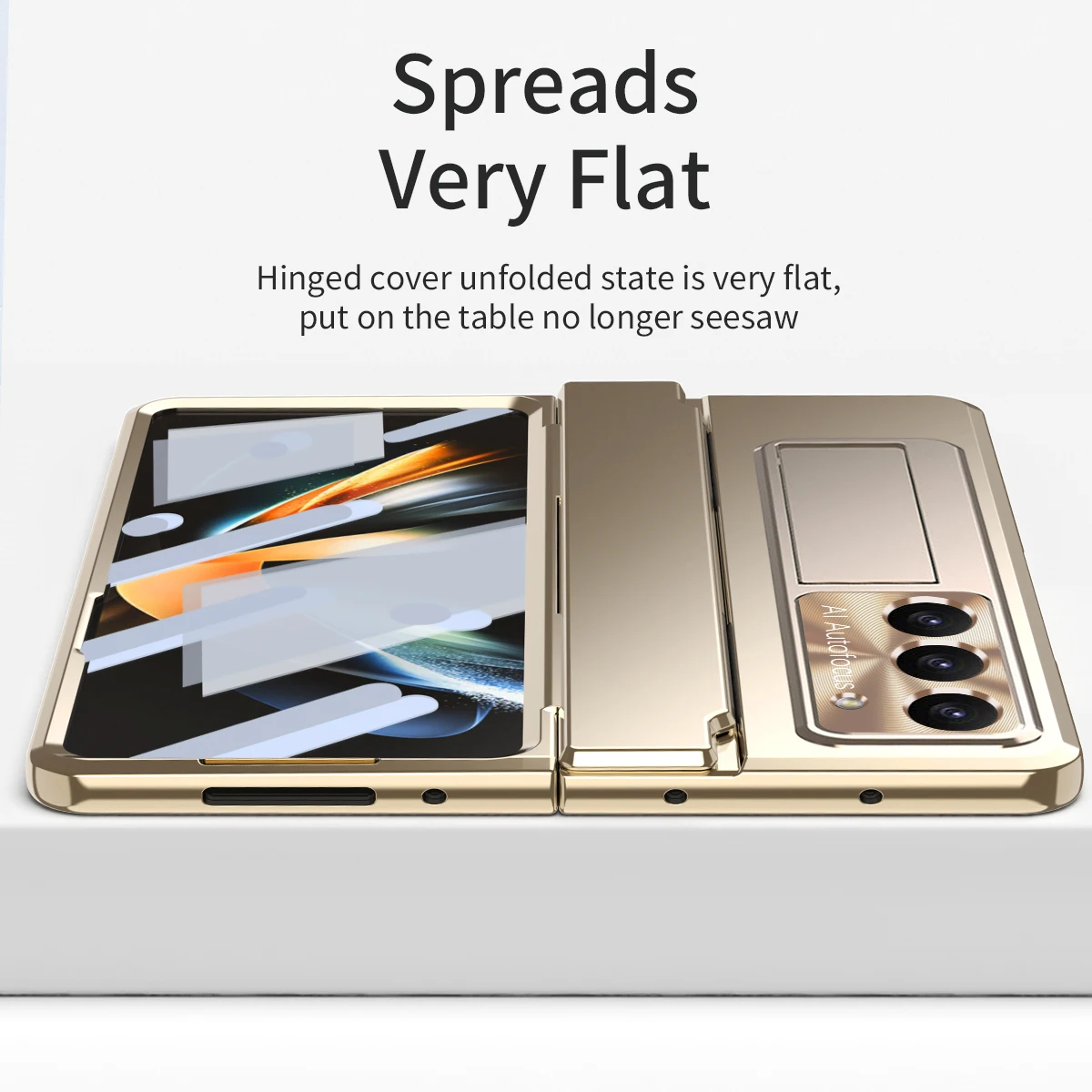 Electroplated All-inclusive Hinge Folding Phone Case For Samsung Galaxy Z Fold5 Shell Film Integrated Shockproof Protective Case