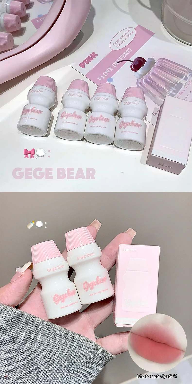 Description Picture 2 of itemSoft Mist Matte Pink Lip Gloss Waterproof Non-Stick Cup Lip Mud Sexy Red Brown Lip Glaze Not Fade Liquid Lipstick Korean Makeup