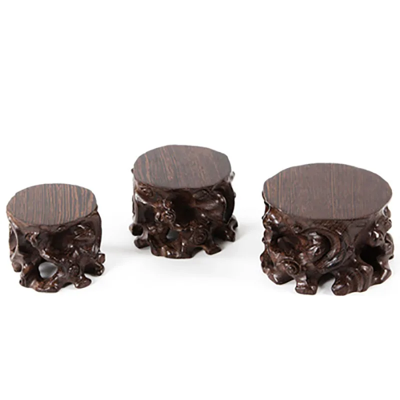 Bonsai Redwood Art Ware Carved Collection Base Teapot Cup Support Decoration Vase Stand Fish Tank Pedestal Home Decoration