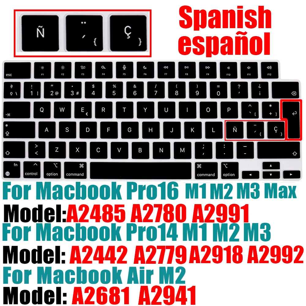 Spanish Silicone Keyboard Protector