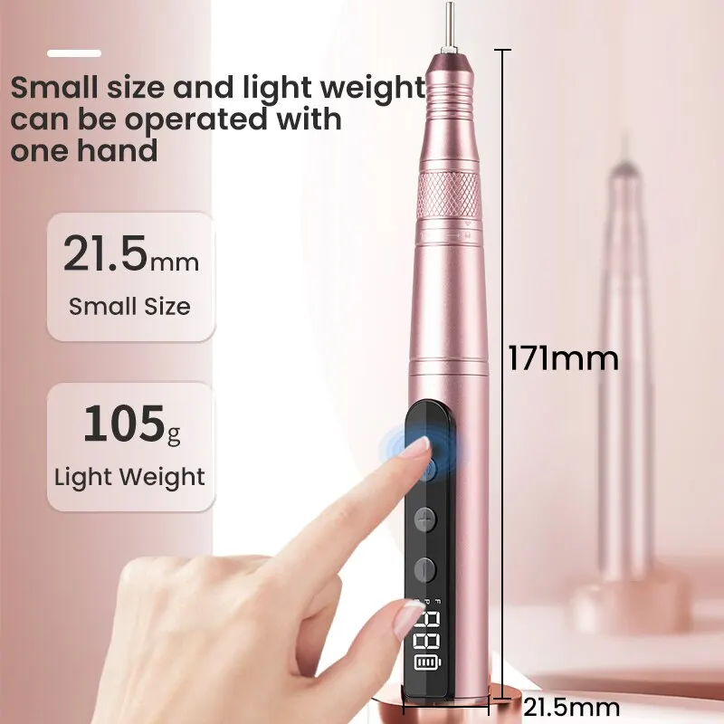 35000RPM Nail Drill Professional Rechargeable Cordless Electric File Portable LED Screen Kit electric nail drill,electric nail grinder