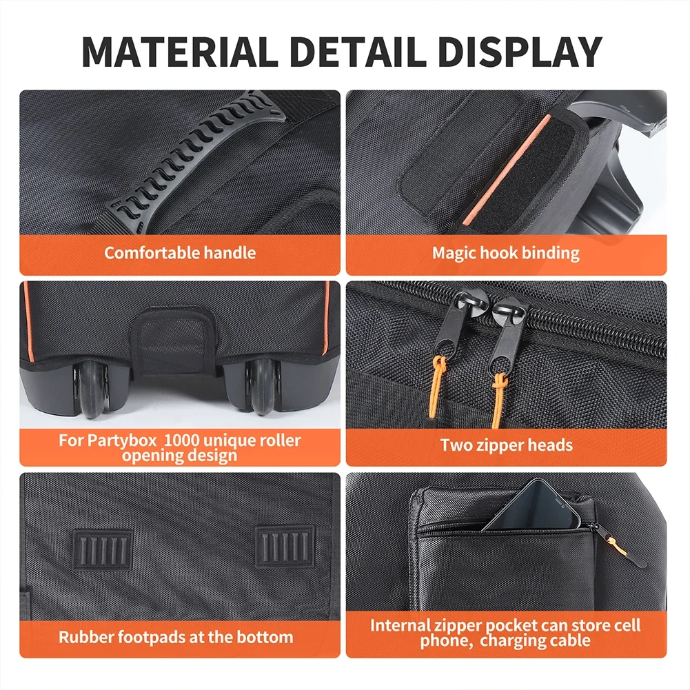 Oxford Cloth Storage Bags with Handle Travel Carrying Bags Foldable Protection Speaker Storage Accessories for JBL PartyBox 1000