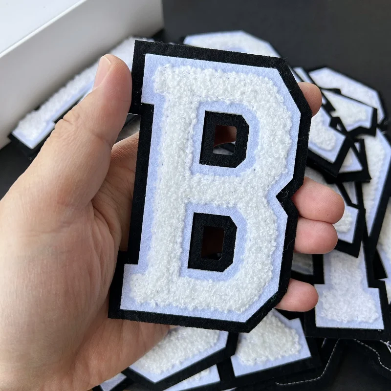 4 Inch Hoodie Letter Chenille Letter Embroidered Patch Iron On Applique for Personalized DIY Clothing