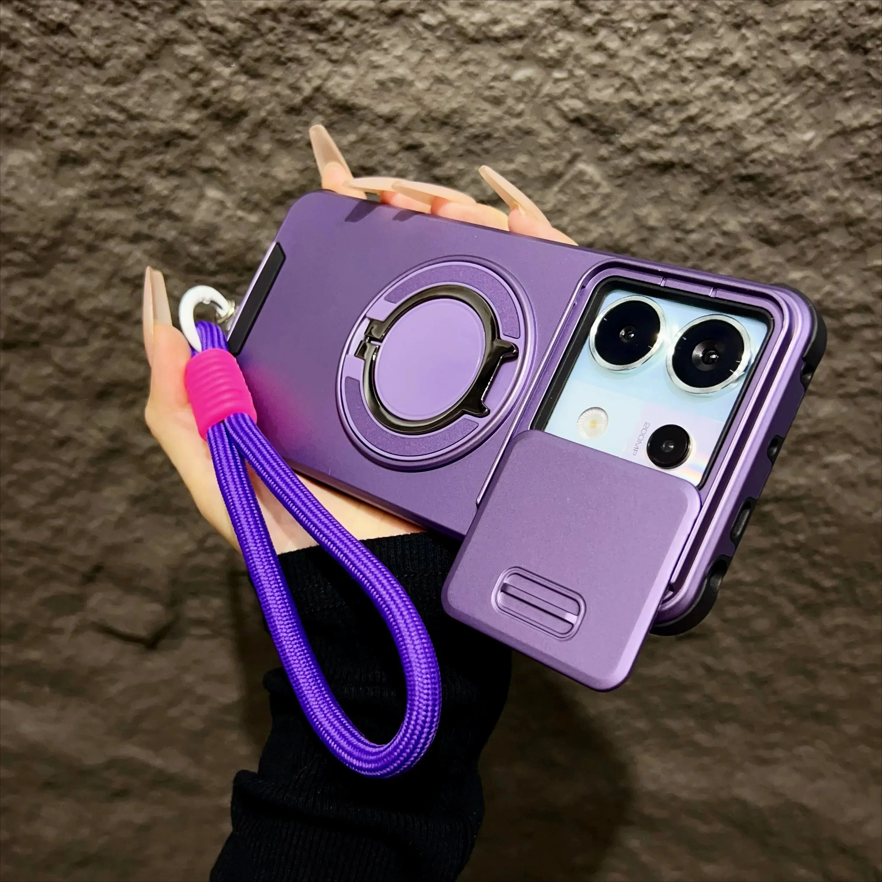 Advanced Shockproof Armor Case with Lanyard and Slide Camera Cover