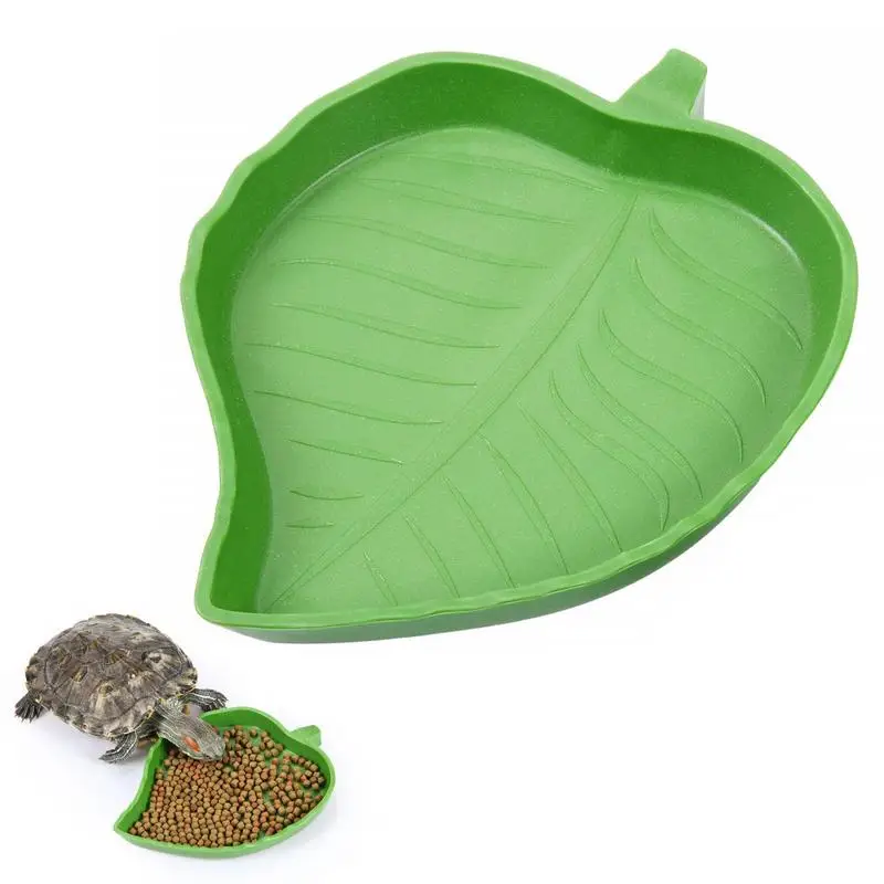 

Leaf Reptile Water Dish Reptile Food Water Bowl Tortoise Habitat Accessories Drinking And Eating Dish For Turtle Lizards