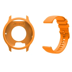 Silicone Soft Cover and Replacement Wristband Strap for Smartwatch - Protective Skin Case Guard (Orange)