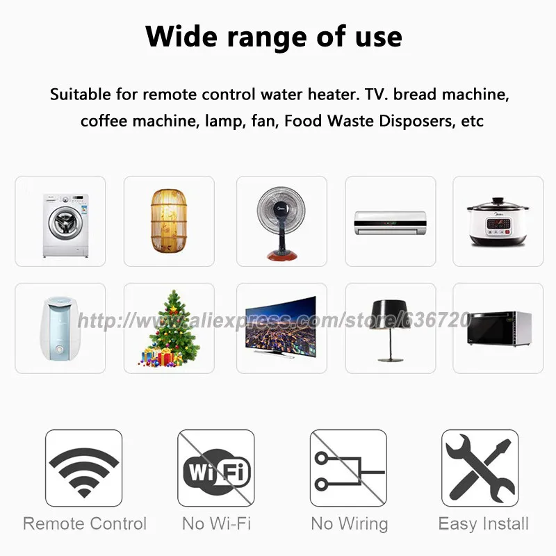 Garbage Disposal Wireless Switch, Remote Control Outlet Wireless Switch for Household Appliances, Up to 30ft. Range 2