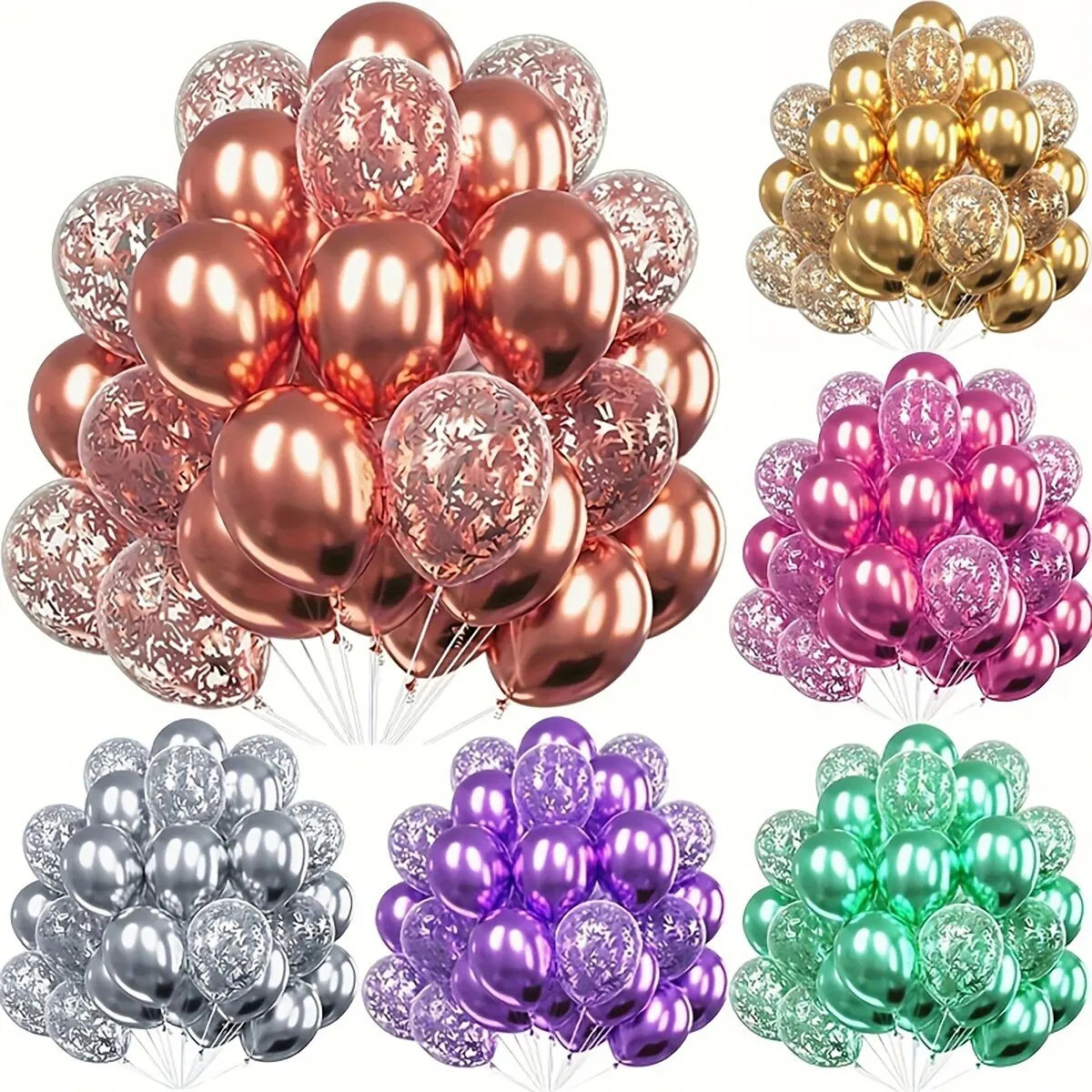 Latex Balloons 20pcs Metallic Confetti Balloons Party For Birthday Weddings Anniversary Valentine's Day Party Decorations