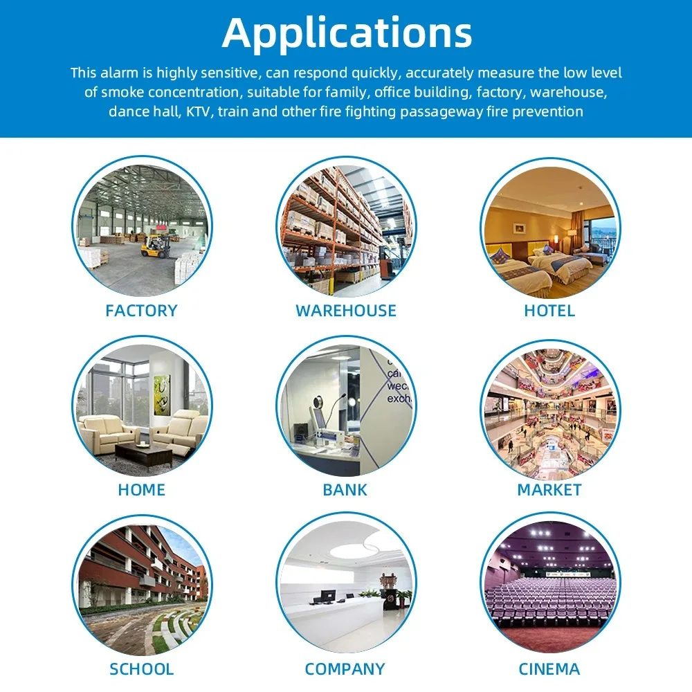 مستقل كاشف الدخان الاستشعار نظام إنذار الحريق للمن...