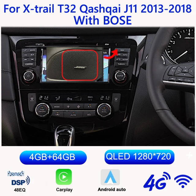 SINOSMART Car Radio Android for Nissan Qashqai J11 X-Trail xtrail T32 Rogue Dualis 2013-2021 Multimedia Player Support OEM 360 best car stereo Car Multimedia Players