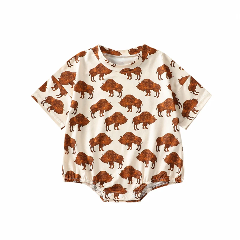 Baby Clothing Summer Infant Baby Boys Girls Jumpsuit Casual Western Cow