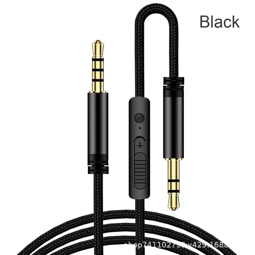 

3.5mm Male To Male Audio Cable Replacement Audio Aux Cable With Mic Volume Control For Headphone Car Speaker Phone