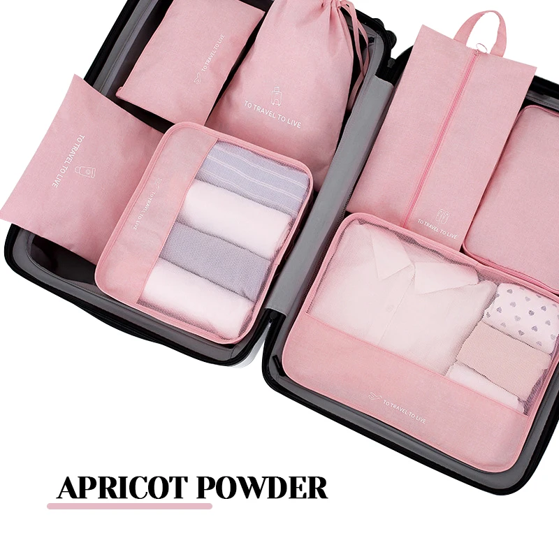 New Hot 7Pcs Set Travel Storage Pouch Portable Clothing Suitcase Bag Tidy Organizer Case Unisex Multifunction Home Essentials