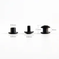 100PCS Short Post Black Steel Chicago Screw Set Cross Head For DIY Belt Loops Clips Kydex Sheaths Holsters Pouch 2