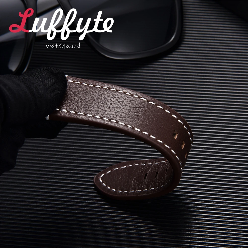 Lichee Pattern Genuine Leather Watch Strap with Pin Buckle - Elegant Casual Wristband Replacement