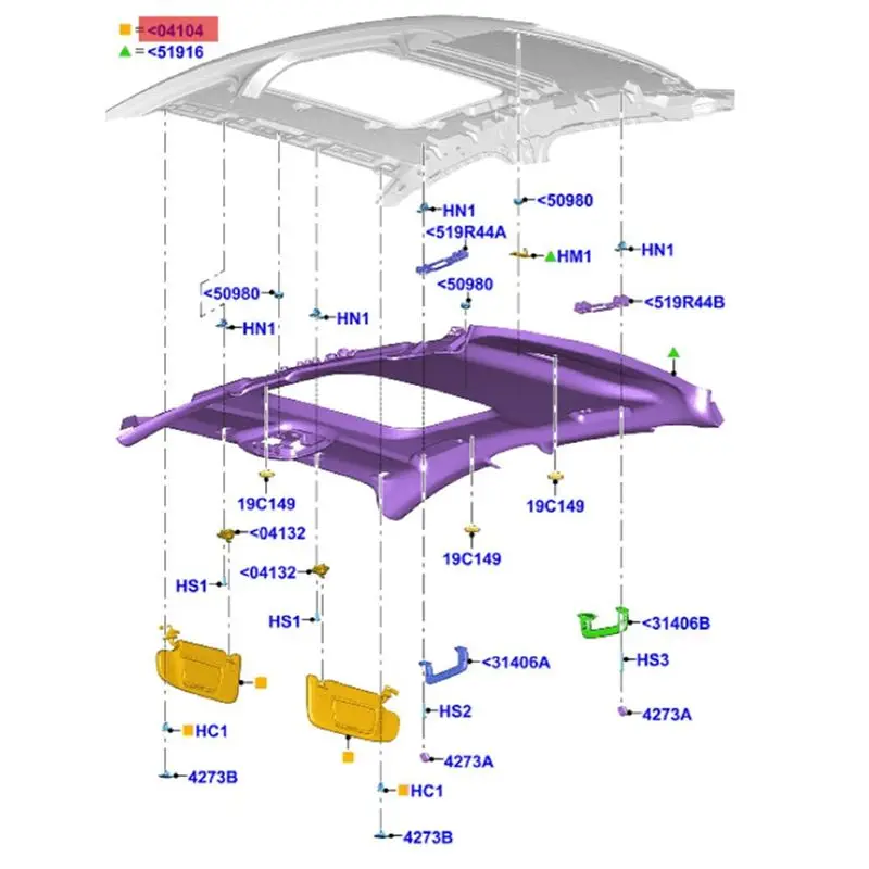 1쌍의 자동차 선바이저 메이크업 거울 DS73-F04101 포드 몬데오 엣지 토러스 2013-2019 차양판
