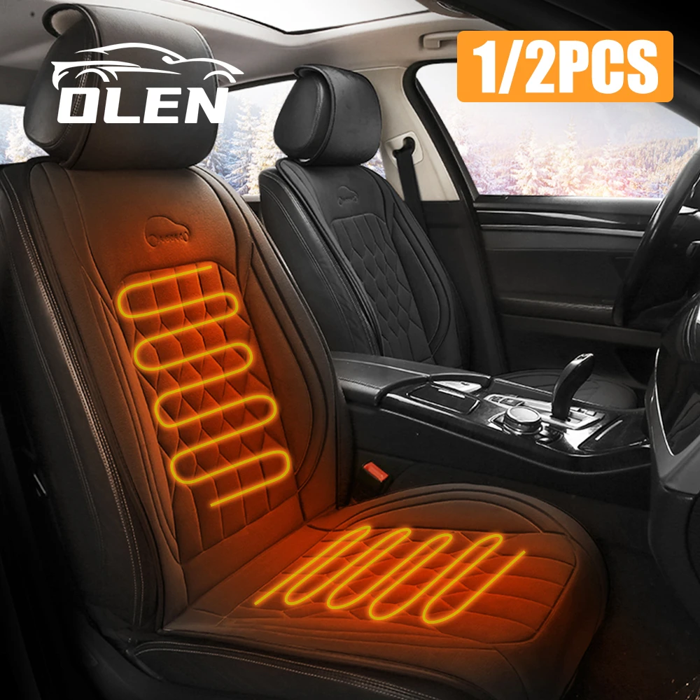 Coussin De Siège Chauffant Pour Voiture 12V - 2 Niveaux De Chaleur (30°C/60°C) - Taille Universelle 48x97 Cm - Pour Siège Avant Ou Bureau