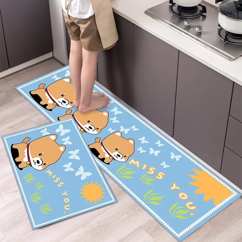 thumbnail image 1 of Alfombra de cocina antideslizante con estampado de dibujos animados, alfombra lavable para la entrada del hogar, alfombra para la puerta de la sala de estar, alfombra para el dormitorio, 1 of 5
