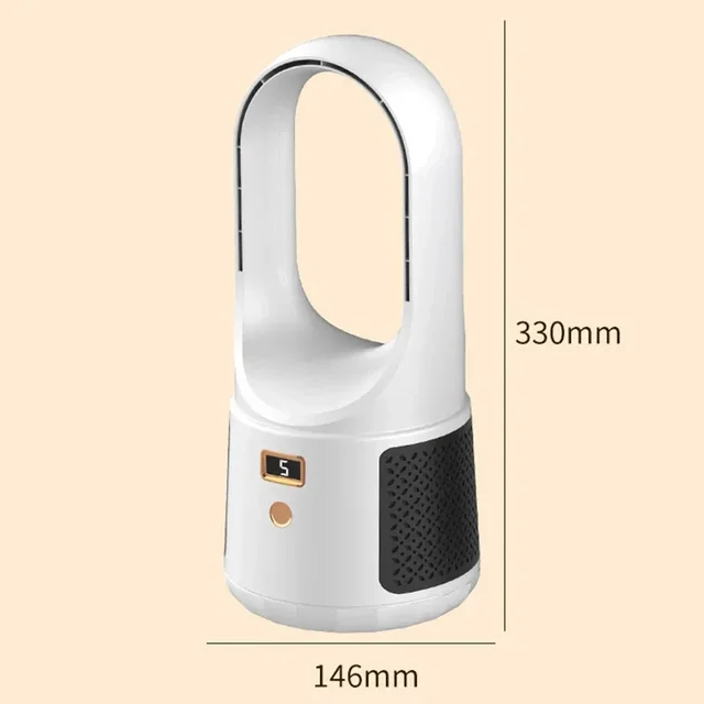 Ventilatore elettrico ricaricabile Ventilatore da pavimento senza lama Raffreddamento Torre di sicurezza per bambini Ventilatore da 2000 mAh Dispositivo di raffreddamento dell'aria domestico 6 marce 4