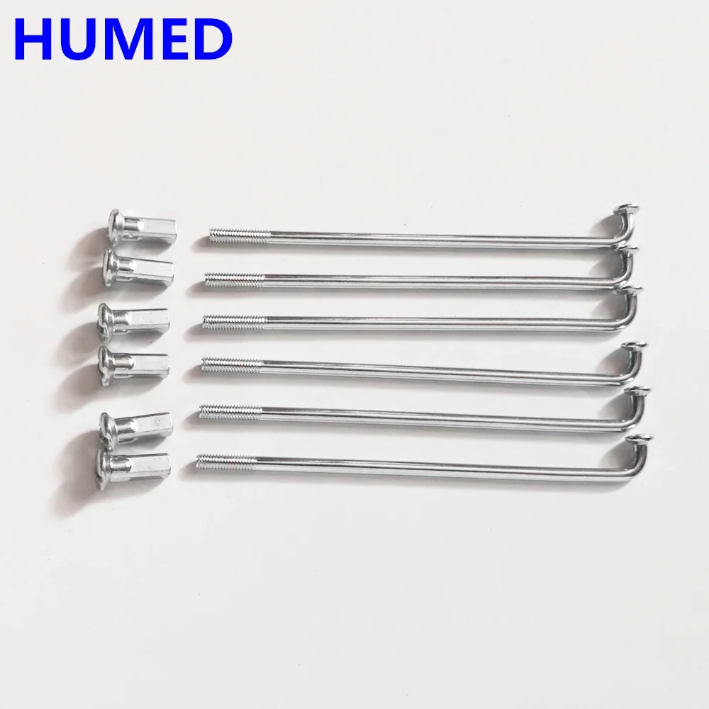 Electric bicycle spoke 10G Diameter 3.18mm Length 65-225mm 45# steel motorcycle spokes + nipples 36pcs/lot