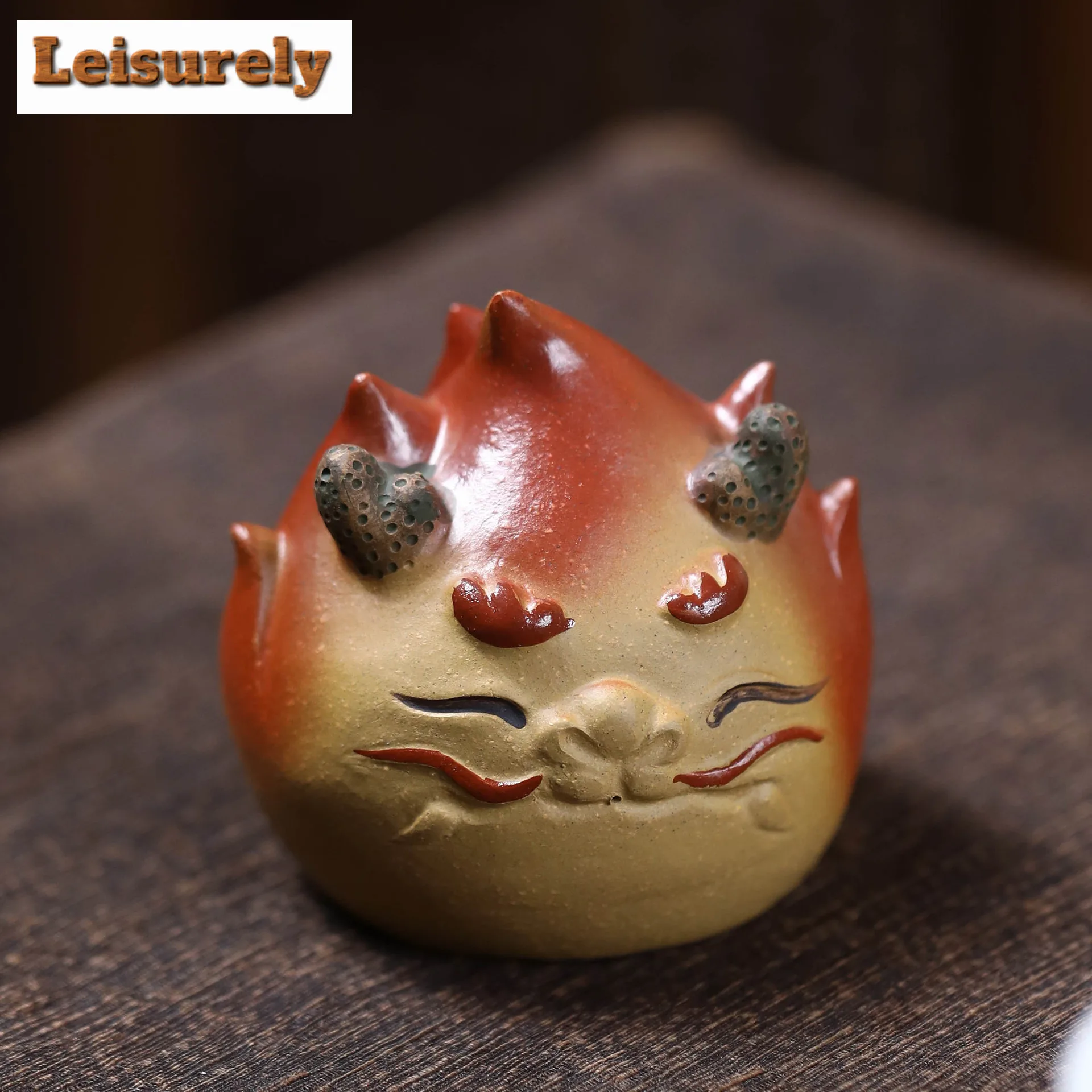 Yixing Purple Clay Dragon Fruit Tea Pet Japanese Flowerpot Landscaping Tea Figurine Play Toys Tea Statue Ornaments Accessories