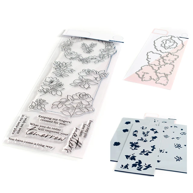 Wreath Silicone Clear Stamp and Die Sets for Card Making, DIY Embossing  Photo Album Decorative Craft