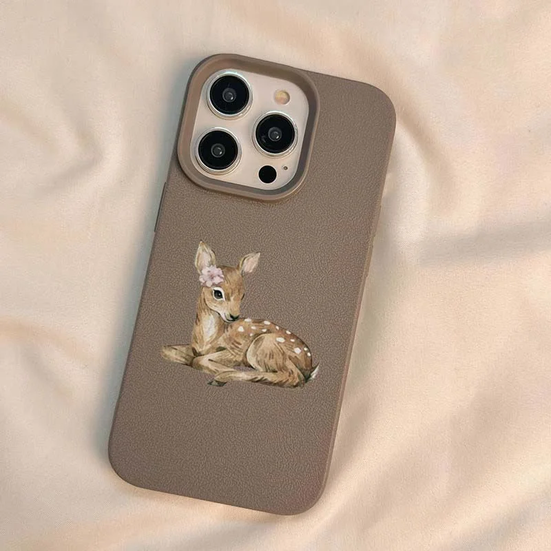 Vintage Brown Deer Design Aesthetic Soft TPU Phone Case