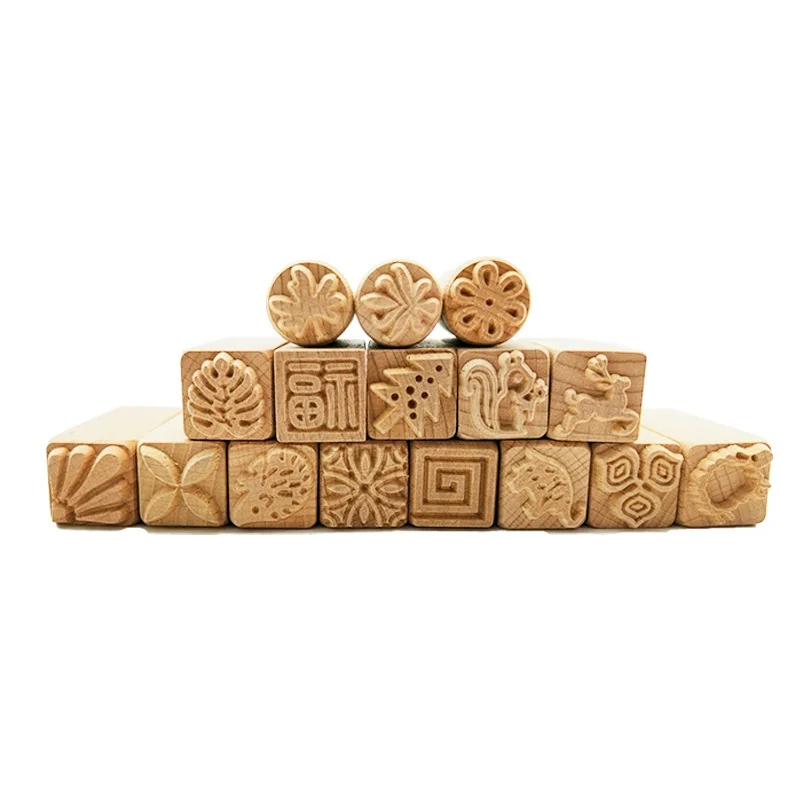 Wooden Clay Pottery Stamp, 16Pcs Pottery Tools Stamps Clay Decorative Stamp  Hand Carved Stamps Beech DIY Clay Pottery Printing - AliExpress