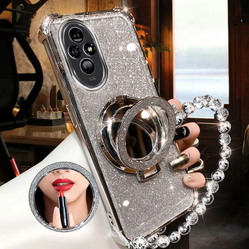 Sparkling Shockproof Plating Crystal Bracelet Magsafe Phone Holder Case