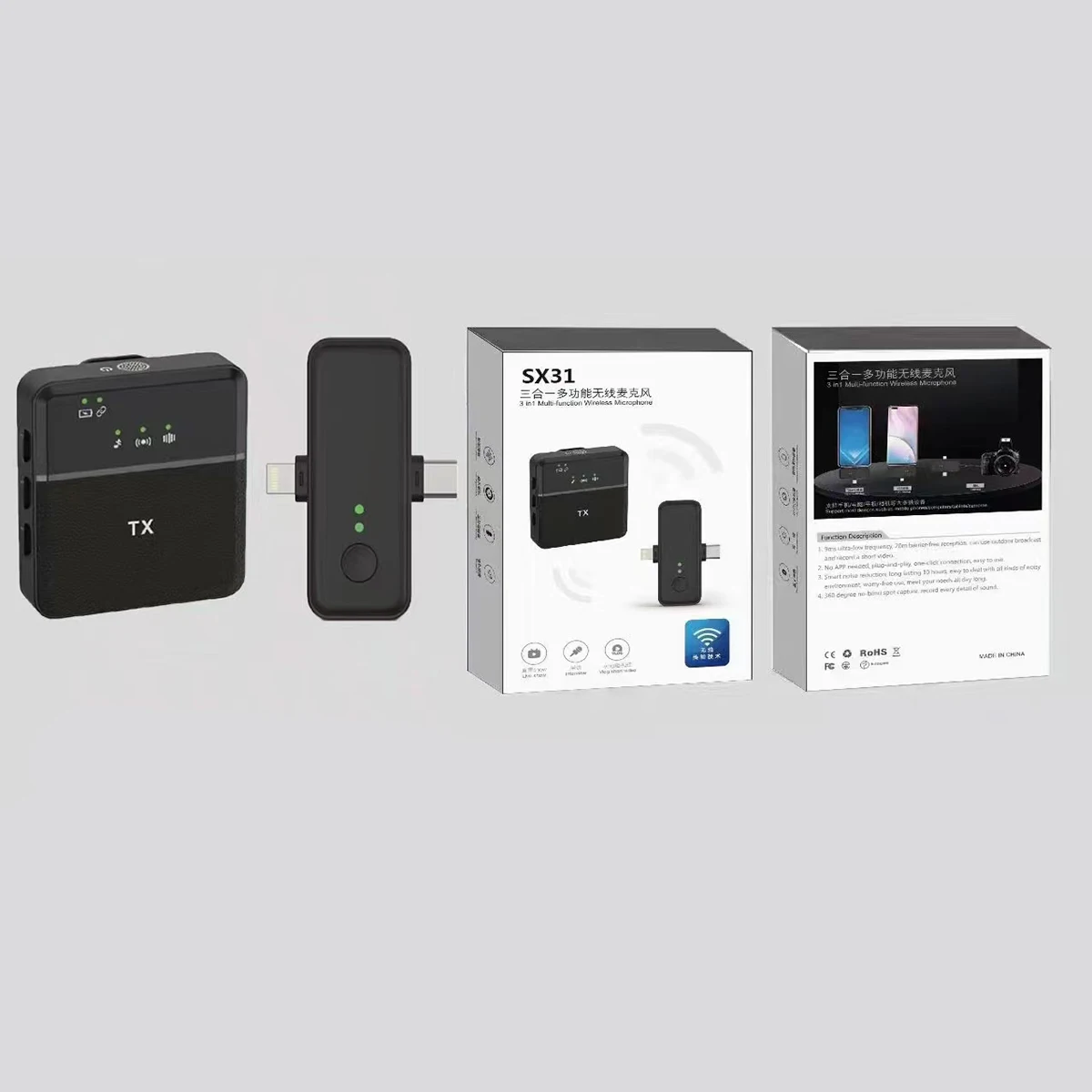 SX31 Wireless Dual Microphone for iPhone Type C Devices and 3.5mm: Buy SX31 Wireless Dual Microphone in Sri Lanka | ido.lk