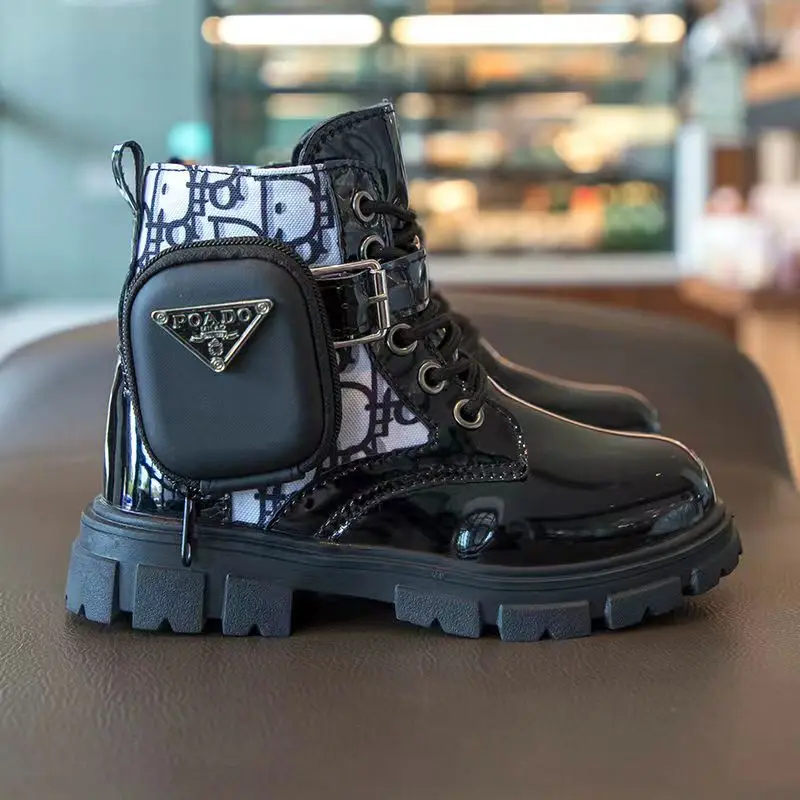 Children's Boots Boys Girls Single Boots Solid Color England