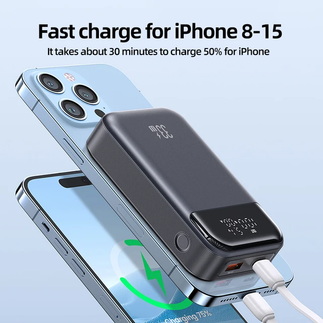 USAMS-Mini Power Bank, 10000mAh, 33W, PD, Charge Rapide, Batterie Externe Portable, Chargeur de Téléphone pour iPhone, Xiaomi, Samsung 2
