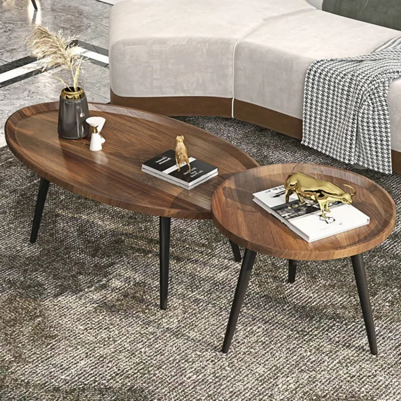 

Modern Round Coffee Table Designer Wooden Nordic Luxury Coffee Table Side European Bedroom Mesa De Centro Living Room Furniture