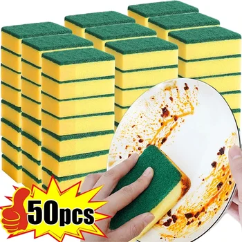2-Sided Magic Sponge - Heavy Duty Rust & Pot Scrubber - Super Absorbent Kitchen Cleaning Tool