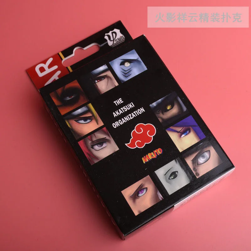 

54pcs cards Naruto Anime cartoon one piece Ninja Akatsuki Poker toys Sasuke Kakashi Cosplay Board Game Cards poker Kids toy gift