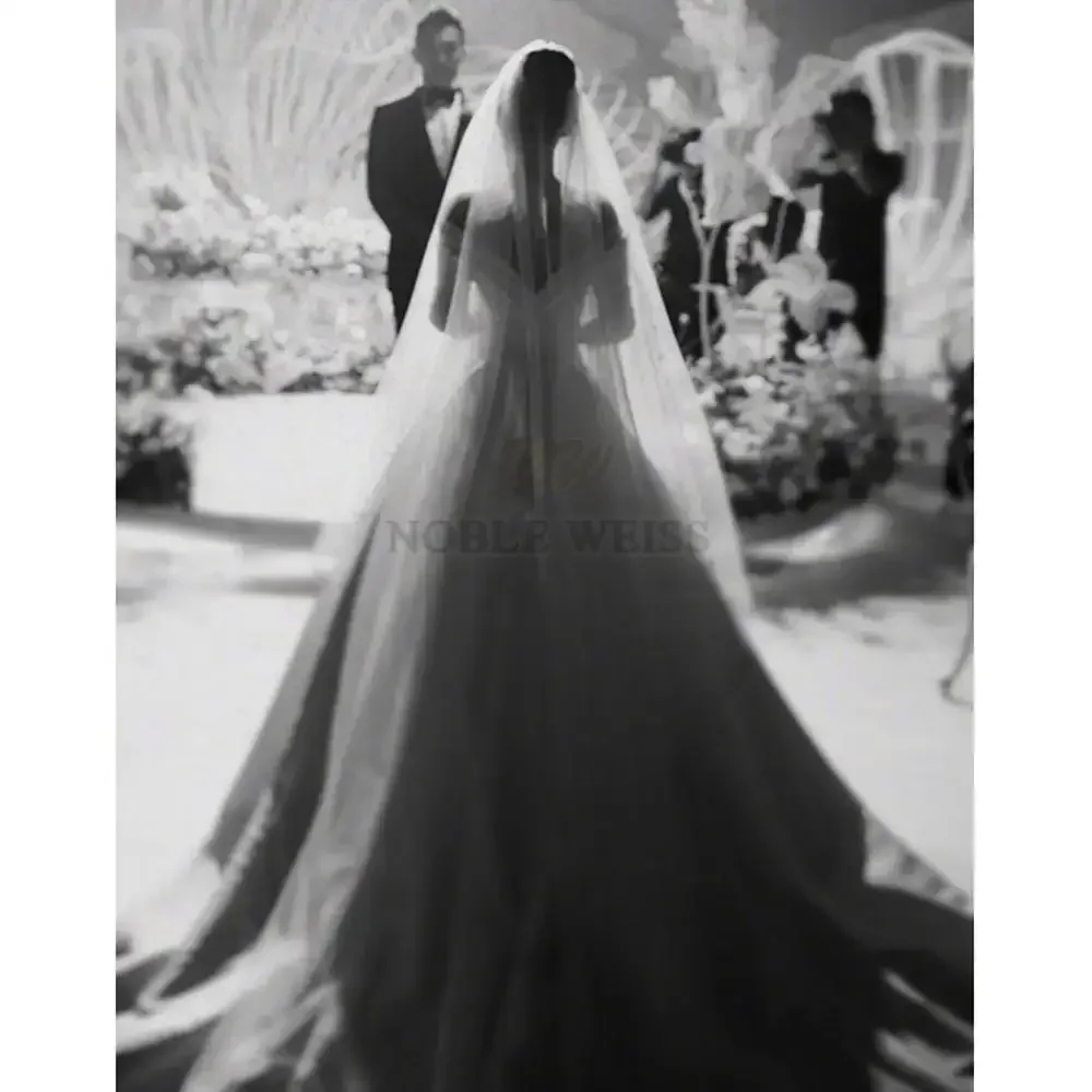 Ribbon Edge Wedding Veils Tulle Long Bridal Veil Two Layer Bridal Veil Long Party Veils Wedding Accessories Customized bridal veil